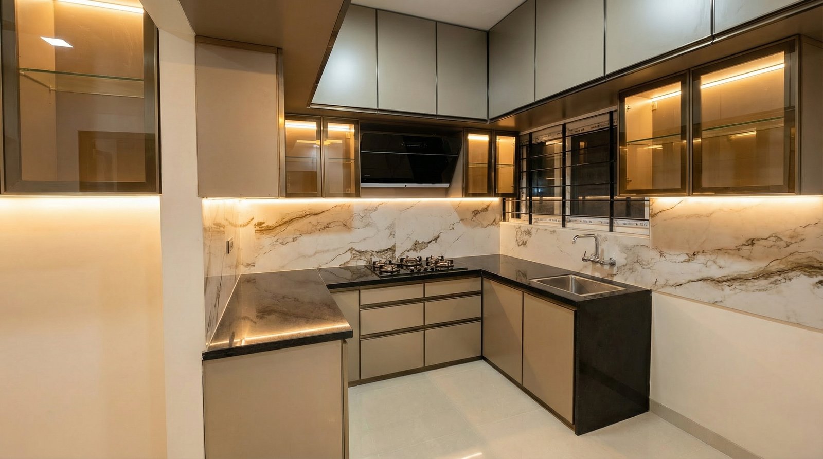 Premium aluminium kitchen interior design