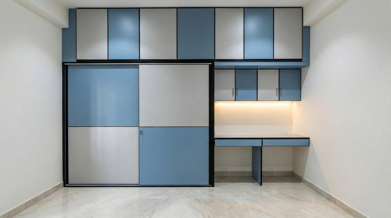 Custom bedroom wardrobe aluminium interior